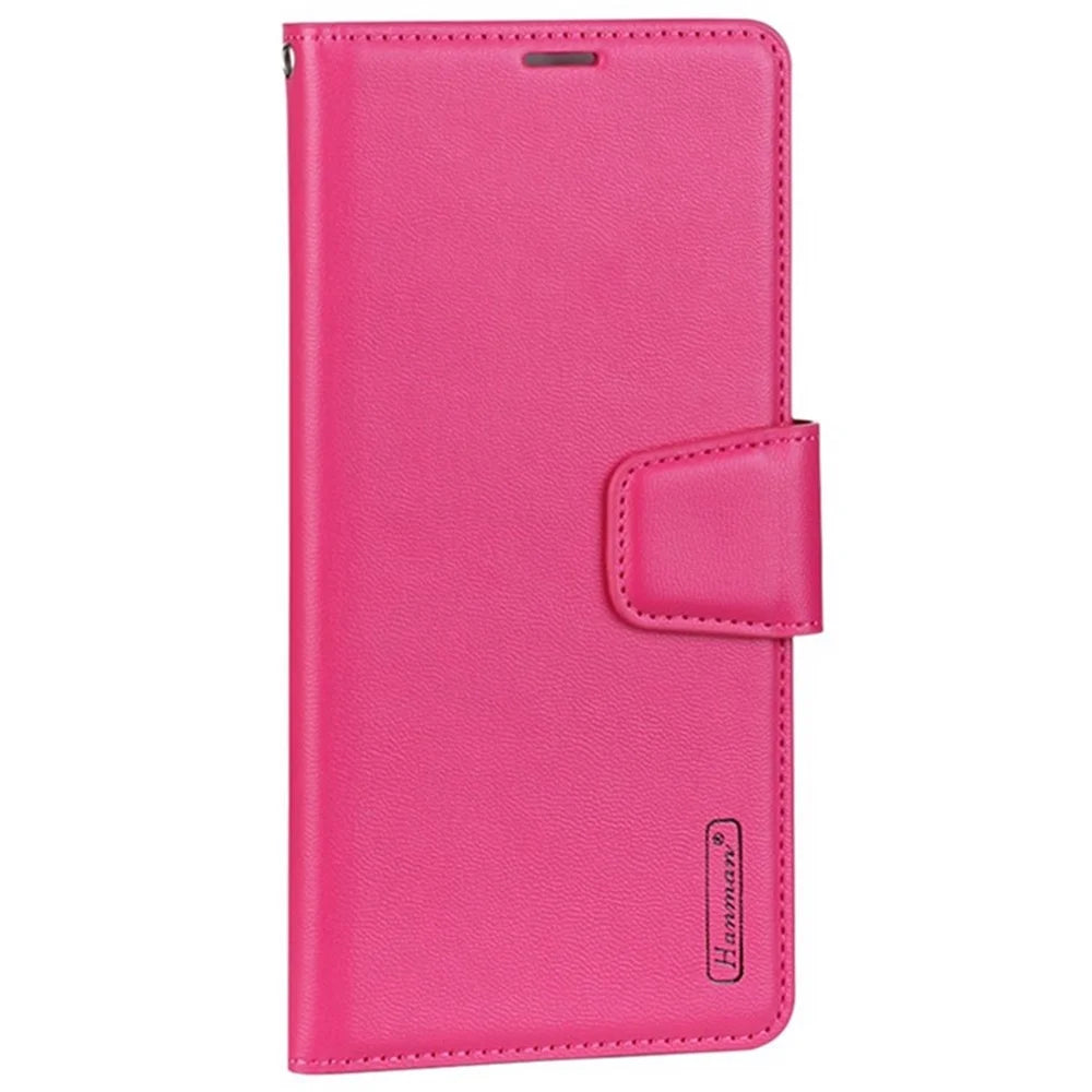 HANMAN Mill Series for Samsung Galaxy S24 Ultra Dustproof Cell Phone Case PU Leather Cover Wallet - Rose - 4