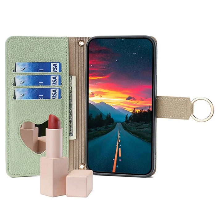 For OnePlus Nord CE 2 Lite 5G Leather Case Zipper Wallet Phone Cover Stand with Chain Strap - Green - 2