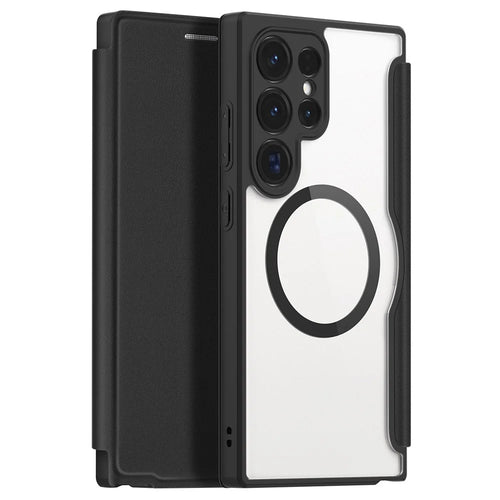 For Samsung Galaxy S24 Ultra Leather Case DUX DUCIS Skin X Pro Series Flip Cover Magnetic Case - Black - 1