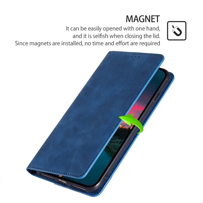 For vivo V29e (Global) 5G Case Leather Phone Cover with Card Holder - Blue - 4