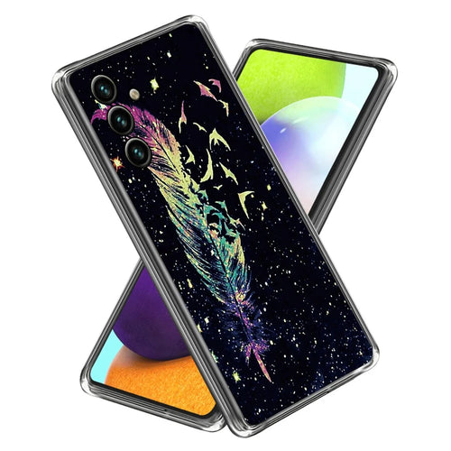 For Samsung Galaxy A25 5G (Global) (161.0 x 76.5 x 8.3mm) Case TPU Phone Cover with IMD Pattern Printing - Feather - 1