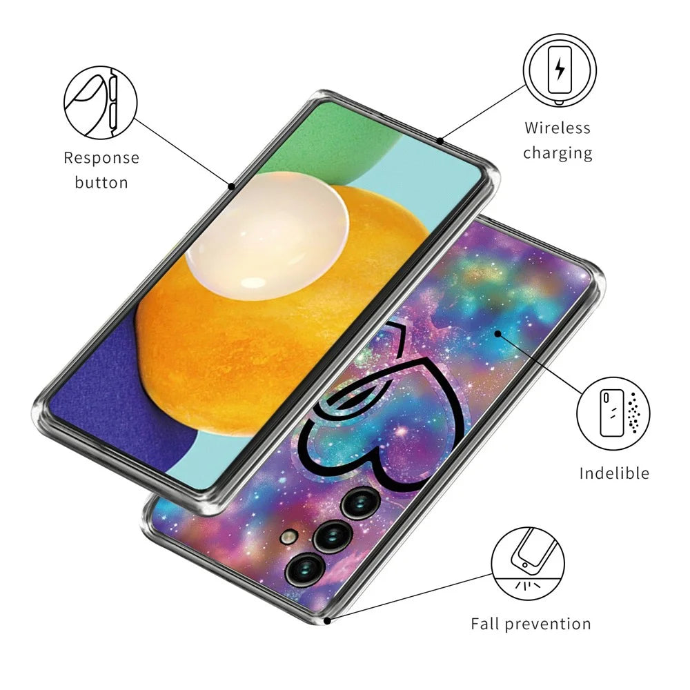 For Samsung Galaxy A05s 4G TPU Case IMD Pattern Printing Anti-scratch Cover - Heart to Heart - 3