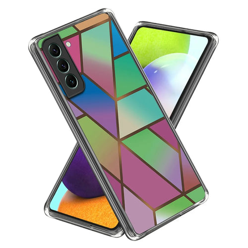 IMD TPU Case for Samsung Galaxy S24 Shell Abstract Marble Printed Anti-Scratch Phone Cover - Style E - 1