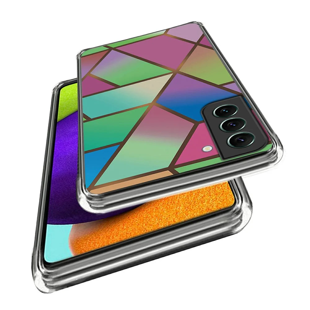 IMD TPU Case for Samsung Galaxy S24 Shell Abstract Marble Printed Anti-Scratch Phone Cover - Style E - 2