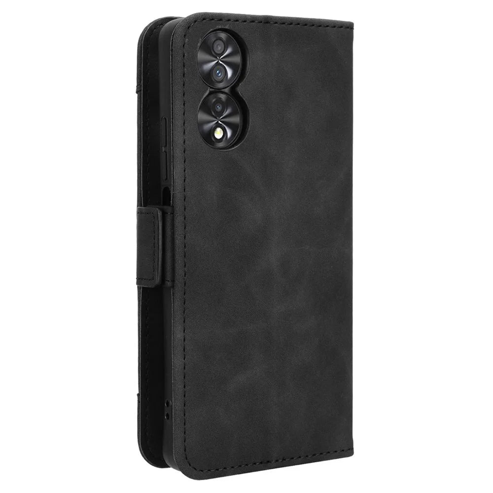 For TCL 40 Nxtpaper 4G Magnetic Phone Case PU Leather Stand Cover with Multiple Card Slots - Black - 7