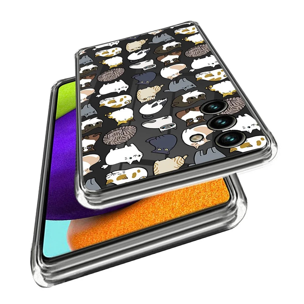 For Samsung Galaxy A25 5G (Global) (161.0 x 76.5 x 8.3mm) TPU Case Clear Pattern Printed Phone Cover - Cats - 2