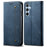 For Samsung Galaxy A35 5G Wallet Case Jeans Cloth Texture PU Leather Cover - Blue - 1