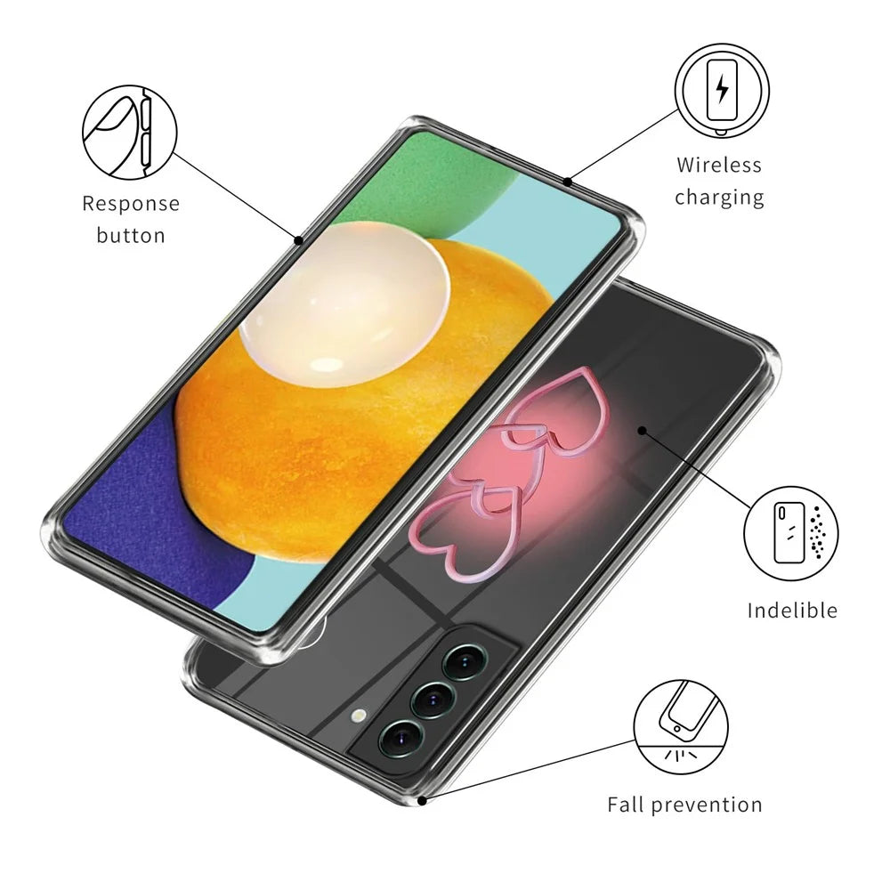 For Samsung Galaxy S24 TPU Case Pattern Printing Anti-scratch Phone Cover - Three-Love - 3