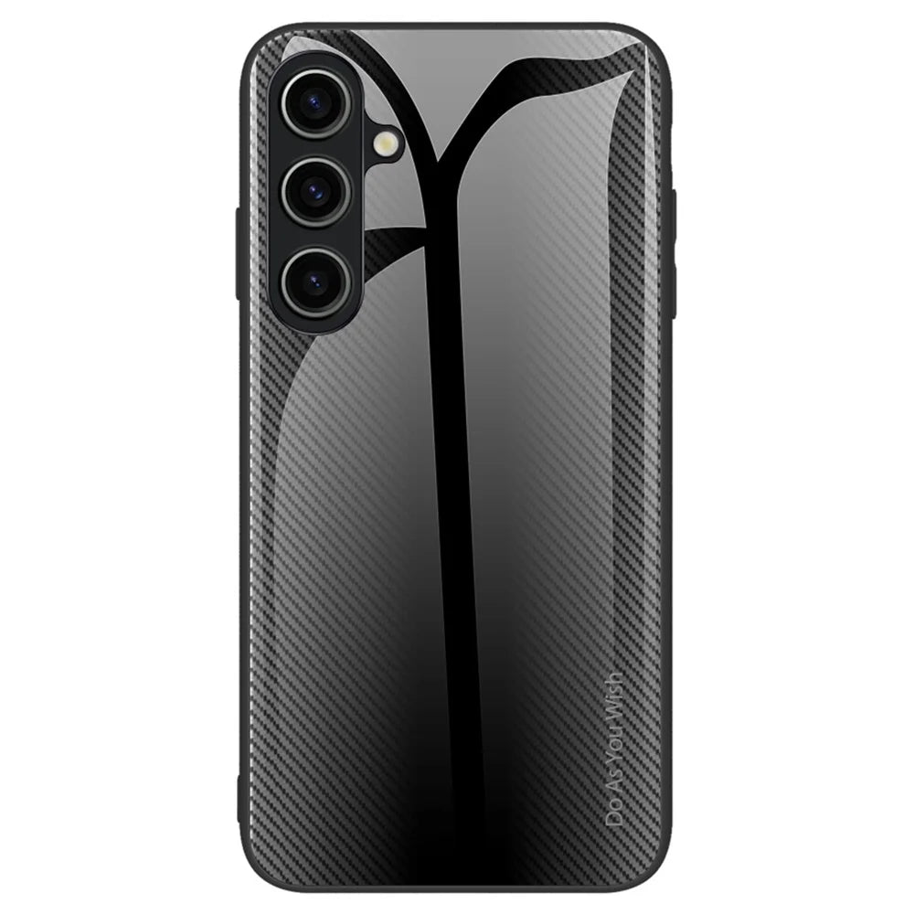 For Samsung Galaxy A35 5G Phone Case Tempered Glass Anti-Scratch Cover - Black - 1
