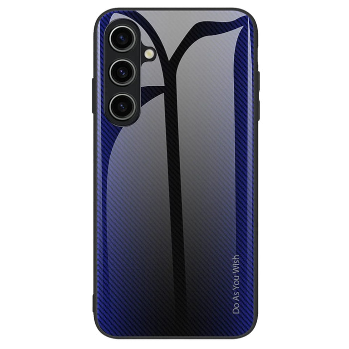 For Samsung Galaxy A15 5G Phone Case Tempered Glass+TPU Shock Protective Cover - Dark Blue - 1