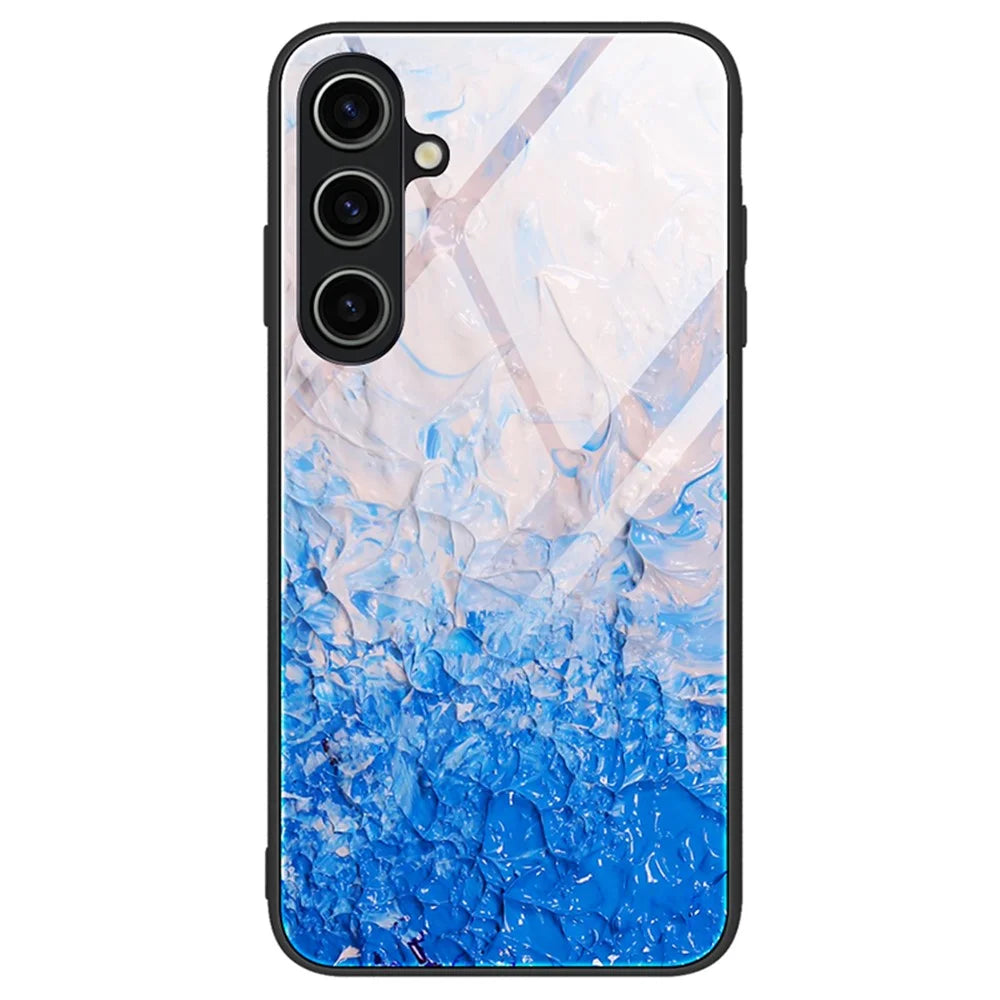 For Samsung Galaxy A15 4G Phone Case Marble Pattern Tempered Glass Back Cover - DL07 - 1