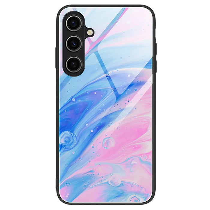 For Samsung Galaxy A35 5G Marble Pattern Case Tempered Glass+PC+TPU Phone Cover - DL05 - 1
