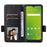 For Cricket Magic 5G / AT&T Propel 5G Leather Case Litchi Texture Wallet Phone Cover with Strap - Black - 2