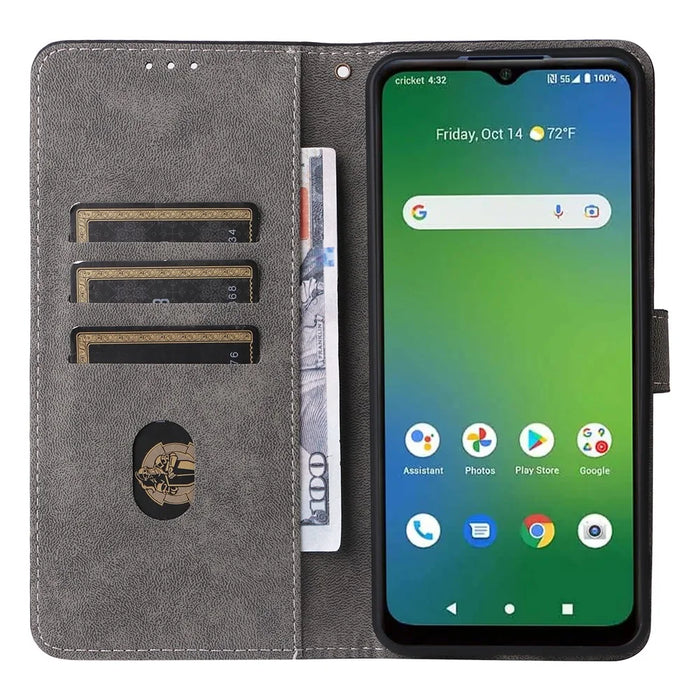 For Cricket Magic 5G / AT&T Propel 5G Leather Case RFID Blocking Wallet Phone Cover - Blue - 2