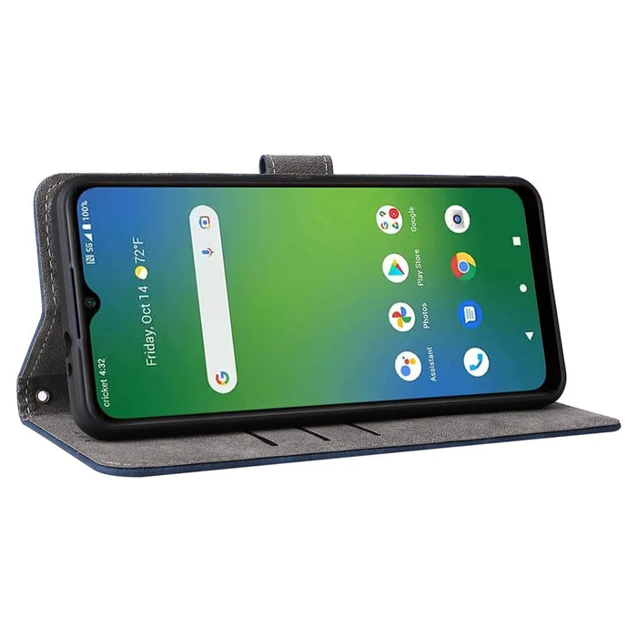 For Cricket Magic 5G / AT&T Propel 5G Leather Case RFID Blocking Wallet Phone Cover - Blue - 3