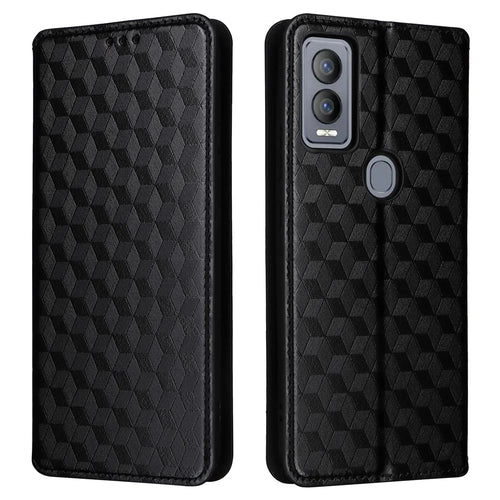 For Cricket Magic 5G / AT&T Propel 5G Leather Case Stand Magnetic Closure Phone Cover - Black - 1