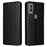 For Cricket Magic 5G / AT&T Propel 5G Leather Case Stand Magnetic Closure Phone Cover - Black - 1