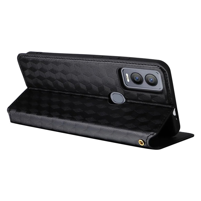 For Cricket Magic 5G / AT&T Propel 5G Leather Case Stand Magnetic Closure Phone Cover - Black - 4