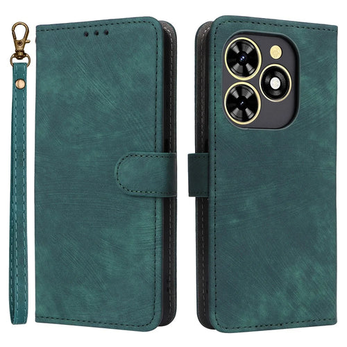 For TECNO Spark Go 2024 4G BG6 / Spark 20C BG7 / Pop 8 Leather Case RFID Blocking Phone Cover - Green - 1