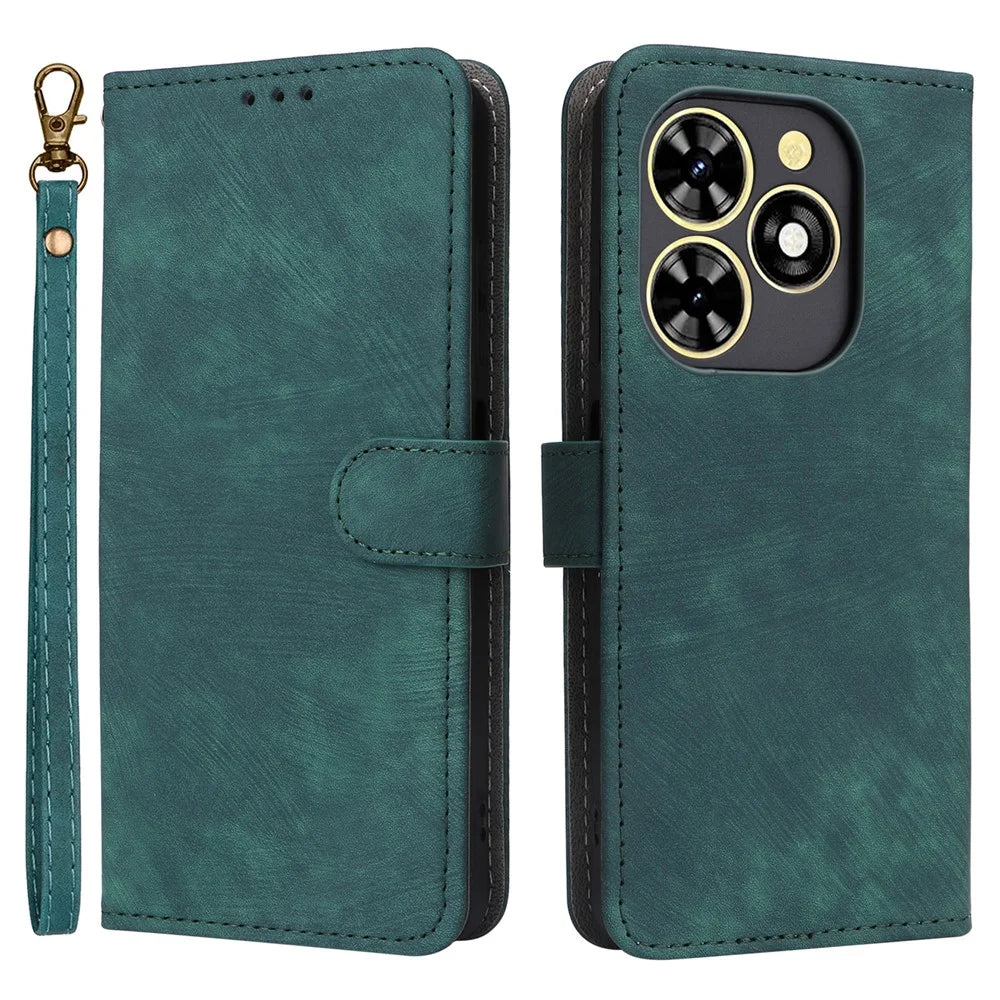For TECNO Spark Go 2024 4G BG6 / Spark 20C BG7 / Pop 8 Leather Case RFID Blocking Phone Cover - Green - 1