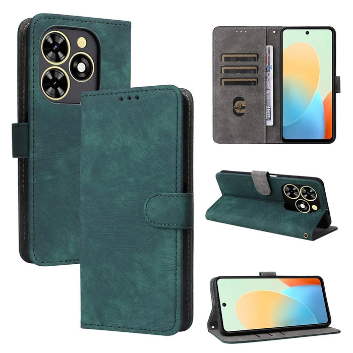 For TECNO Spark Go 2024 4G BG6 / Spark 20C BG7 / Pop 8 Leather Case RFID Blocking Phone Cover - Green - 6