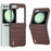 ABEEL For Samsung Galaxy Z Flip5 5G Hinge Protection Cover Crocodile Texture Phone Case - Coffee - 1