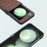 ABEEL For Samsung Galaxy Z Flip5 5G Hinge Protection Cover Crocodile Texture Phone Case - Coffee - 3