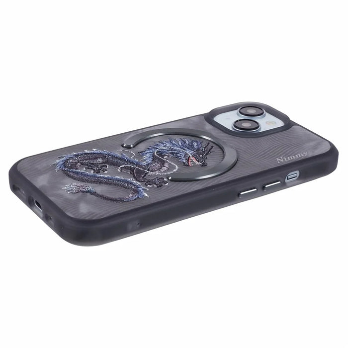 NIMMY For iPhone 15 Embroidery Case Compatible with MagSafe Shockproof Phone Cover - Dragon - 5