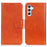 For Samsung Galaxy A35 5G Magnetic Phone Case Nappa Texture Split Leather Shell - Orange - 1