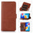 For Samsung Galaxy A35 5G Cell Phone Case Cowhide Texture Shockproof Stand Cover - Brown - 6
