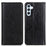 For Samsung Galaxy A35 5G Magnetic Case Shockproof Split Leather Phone Stand Cover - Black - 1