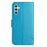 For Samsung Galaxy A35 5G Case Imprinted PU Leather Wallet Stand Cell Phone Cover - Blue - 6