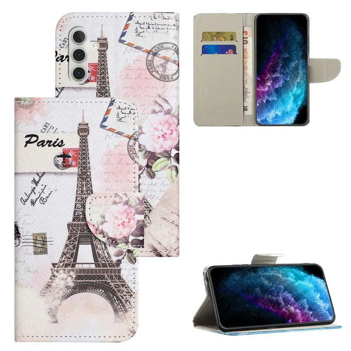 For Samsung Galaxy A35 5G Leather Case Pattern Design Magnetic Folio Phone Cover - Tower - 4
