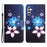 For Samsung Galaxy A35 5G Phone Case 3D Pattern PU Leather Wallet Flip Cover - Blue Flower - 1