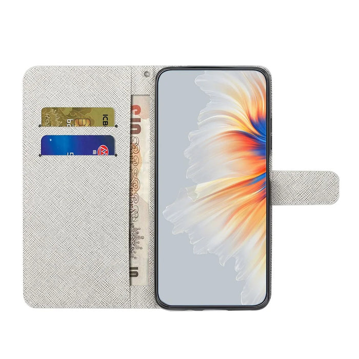 For Samsung Galaxy A35 5G Phone Case 3D Pattern PU Leather Wallet Flip Cover - Blue Flower - 2