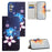 For Samsung Galaxy A35 5G Phone Case 3D Pattern PU Leather Wallet Flip Cover - Blue Flower - 4