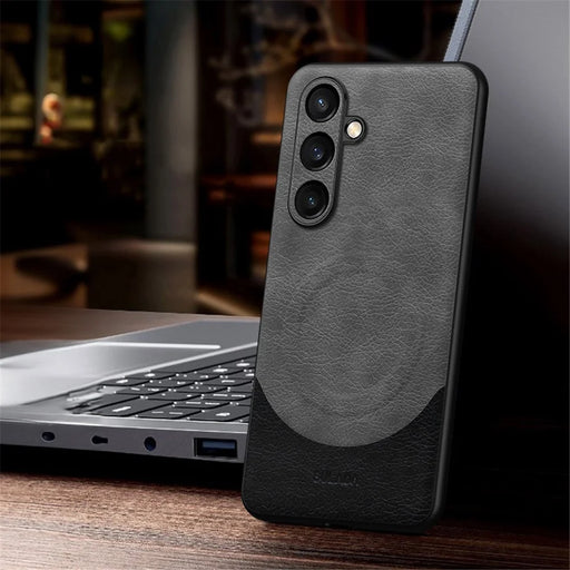 SULADA Magnetic Series for Samsung Galaxy S24 Cover Non-Slip Grip Shockproof Phone Back Case - Grey - 2