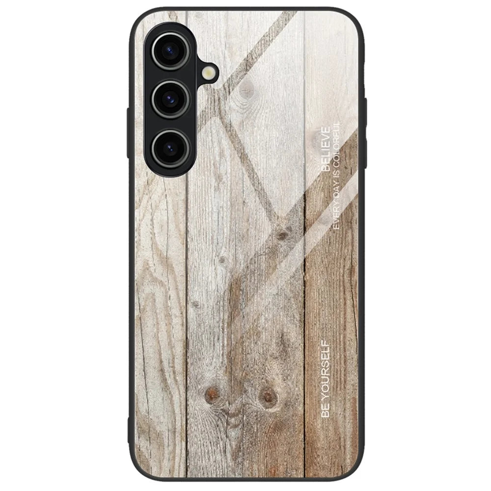 For Samsung Galaxy A15 4G Tempered Glass Cover TPU Frame Shockproof Phone Case - Grey - 1