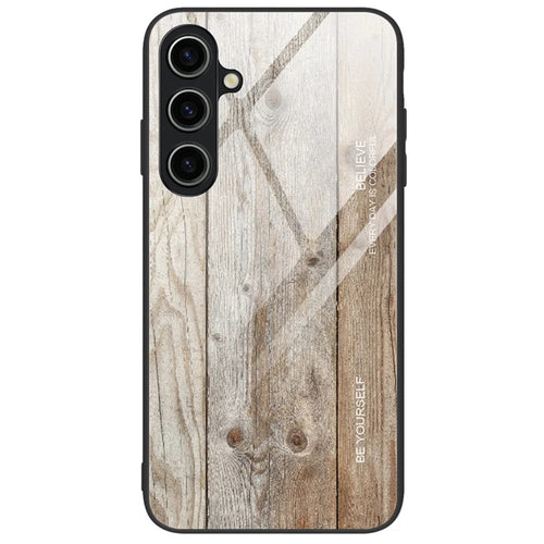 For Samsung Galaxy A15 4G Tempered Glass Cover TPU Frame Shockproof Phone Case - Grey - 1