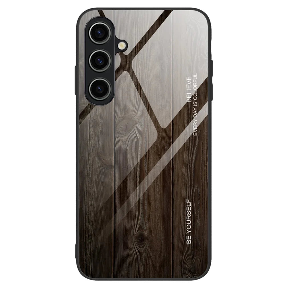 For Samsung Galaxy A15 5G Phone Case Anti-Scratch Tempered Glass+TPU Cover - Black - 1