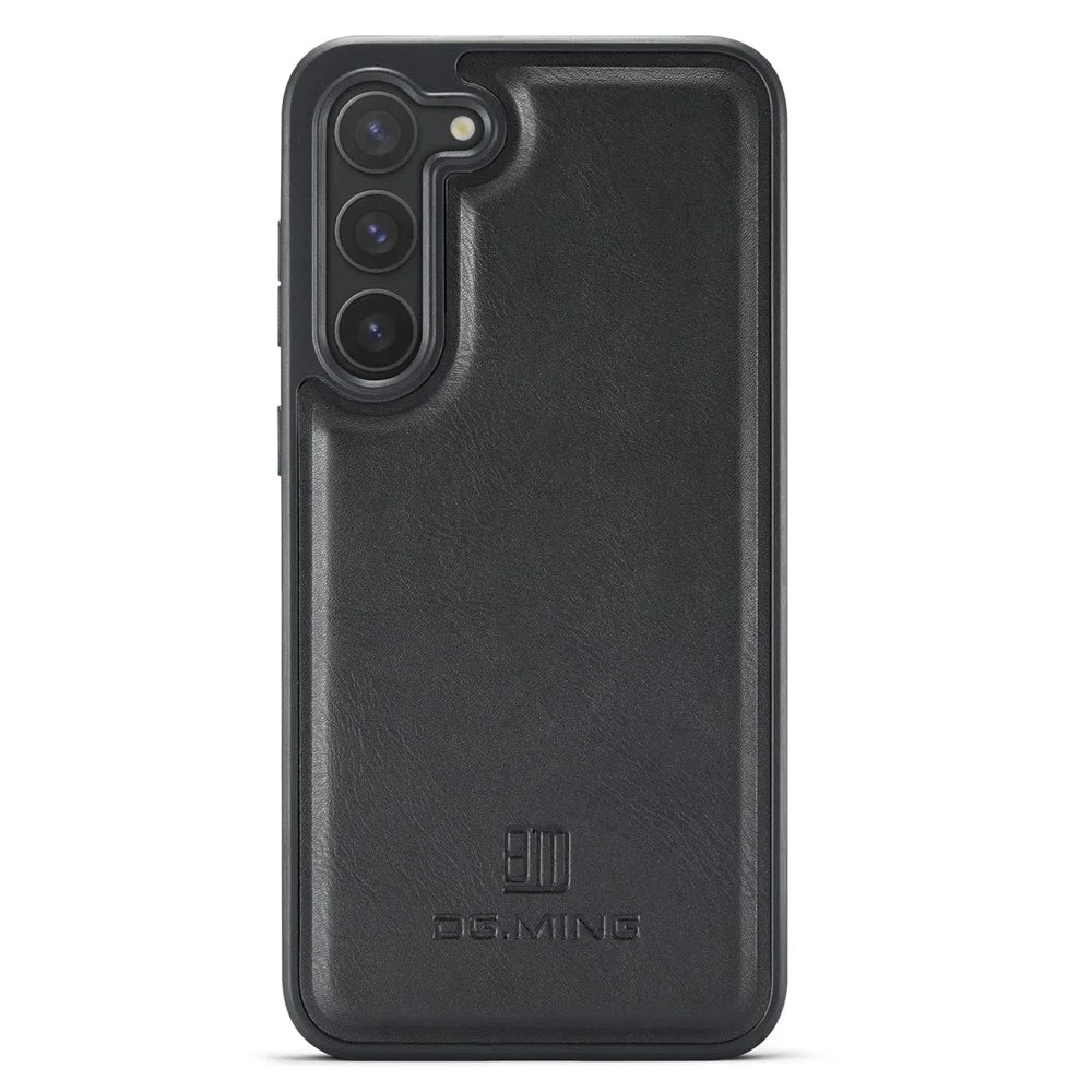 DG.MING For Samsung Galaxy S24 Case Anti-Drop PU Leather Coating Phone Back Cover - Black - 1