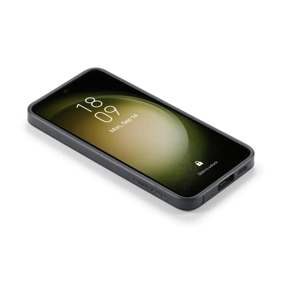 DG.MING For Samsung Galaxy S24 Case Anti-Drop PU Leather Coating Phone Back Cover - Black - 7