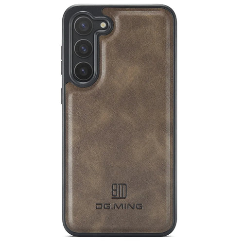 DG.MING For Samsung Galaxy S24+ Cell Phone Case Anti-Drop PU Leather Coating Cover - Coffee - 1