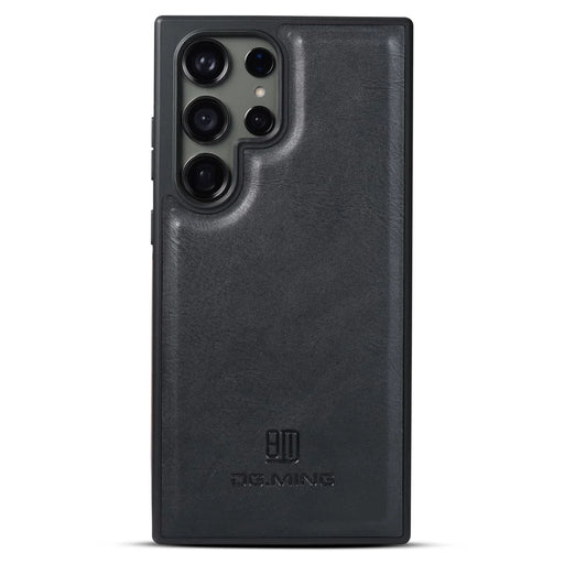 DG.MING For Samsung Galaxy S24 Ultra Phone Case Anti-Scratch Side Edge Leather Coating Back Shell - Black - 1