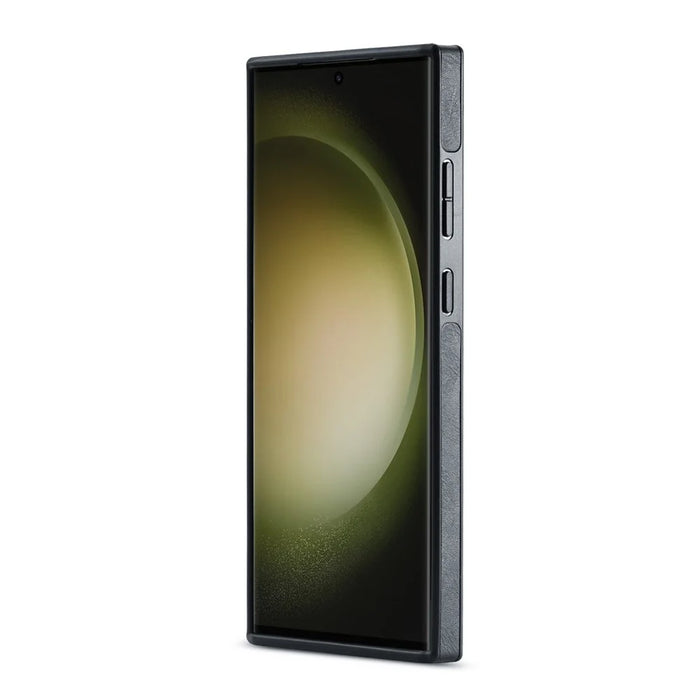 DG.MING For Samsung Galaxy S24 Ultra Phone Case Anti-Scratch Side Edge Leather Coating Back Shell - Black - 4