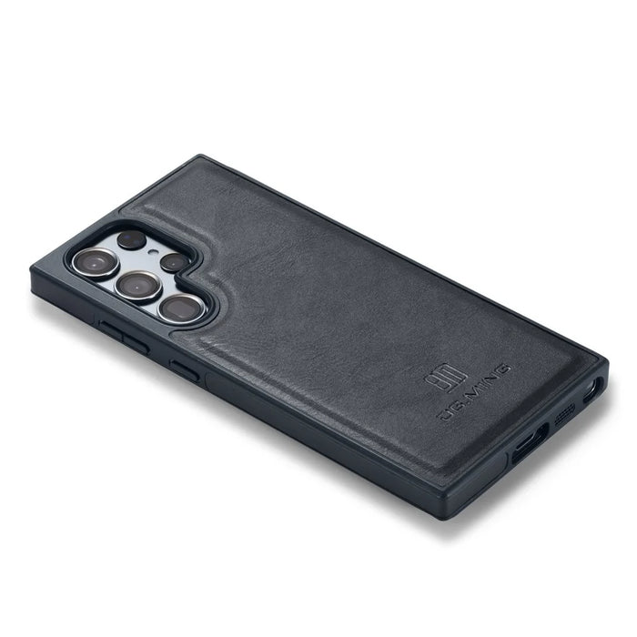 DG.MING For Samsung Galaxy S24 Ultra Phone Case Anti-Scratch Side Edge Leather Coating Back Shell - Black - 5