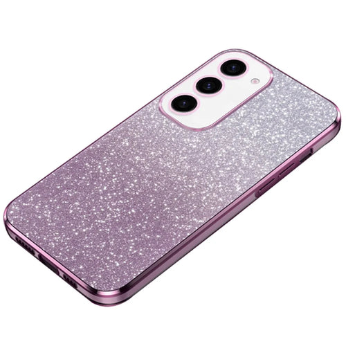 For Samsung Galaxy S24 Case 6D Electroplating Glitter Powder TPU Phone Cover - Pink - 1