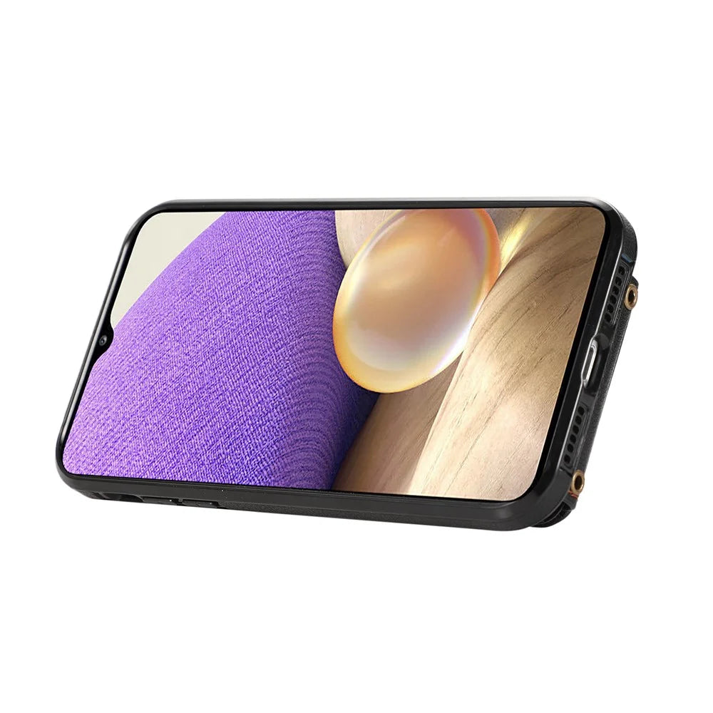 For Samsung Galaxy A53 5G Case Kickstand TPU+PU Leather Phone Cover with Card Holder - Black - 4