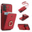 TPU+PU Leather Phone Cover for Samsung Galaxy A32 5G / M32 5G Case Card Holder Kickstand Shell - Red - 1
