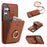 For Samsung Galaxy A34 5G Mobile Case Shoulder Phone Pouch Kickstand TPU+PU Leather Shell - Brown - 1